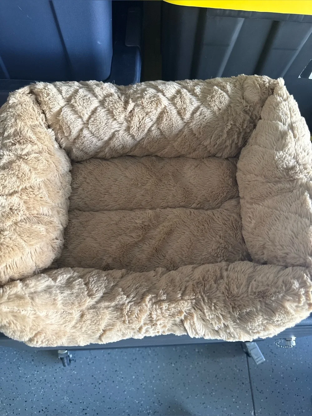 Plush Small Pet Bed in Tan - Cozy